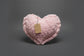 Pink chenille heart pillow