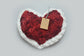 Marble Red Heart Pillow - 8" Thick