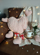 Blush Sparkle Heart Pillow Reversible