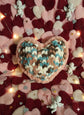 Blush Sparkle Heart Pillow Reversible