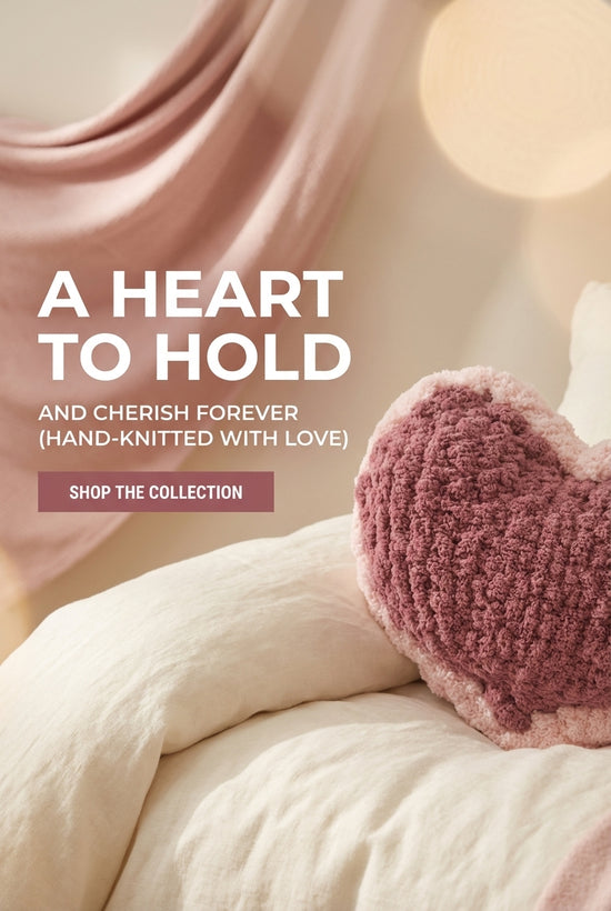 Dusty Rose Heart Pillow - Reversible
