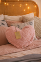 Dusty Rose Heart Pillow - Reversible