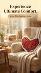 Marble Red Heart Pillow - 8" Thick