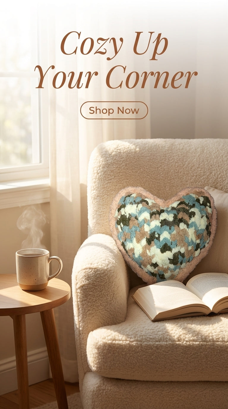 Blush Sparkle Heart Pillow Reversible